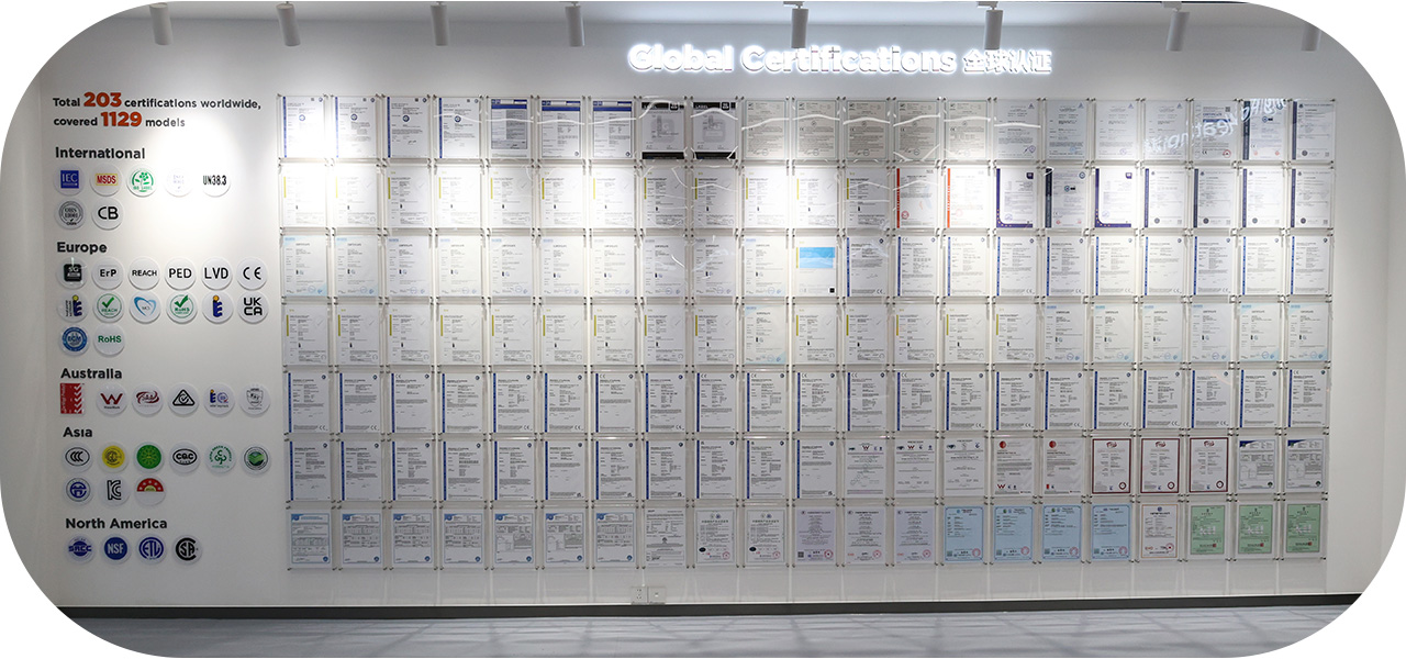 Wereldwijde certificeringen voor zwembadwarmtepomp S21