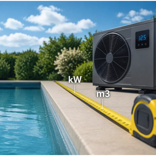 Vuistregels voor de maatvoering van een zwembadwarmtepomp in kW per m3